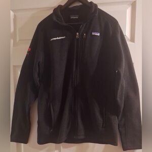 Patagonia Men's Size L Black Full Zip Jacket Better Sweater With J&J Logo